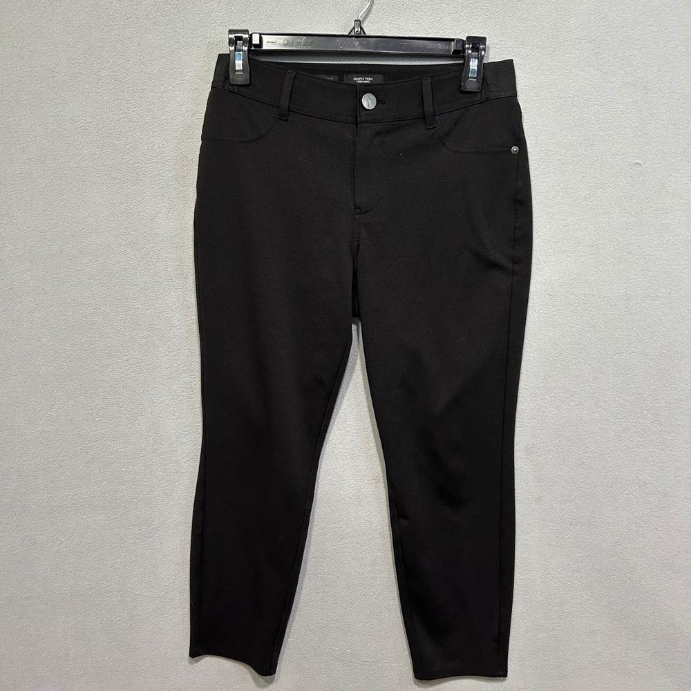 Simply Vera Vera Wang Skinny Pants Women PM Short Black Workwear Office Business
